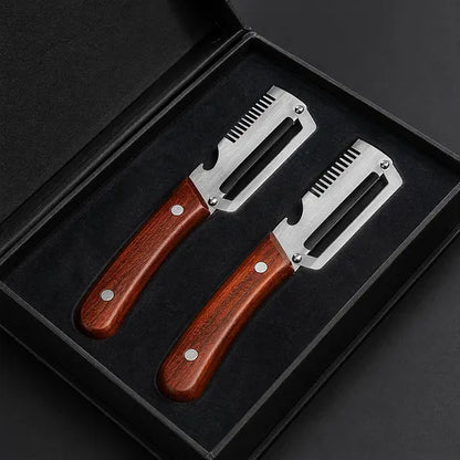 🌾 NUR HEUTE: 50 % RABATT ✨ 3-in-1-Gemüseschäler aus Edelstahl mit Holzgriff